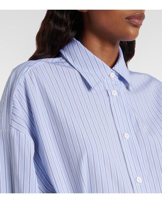 The Attico Blue Striped Cotton Shirt Dress