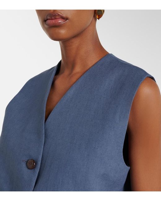 Blazé Milano Blue Gliss Linen Vest