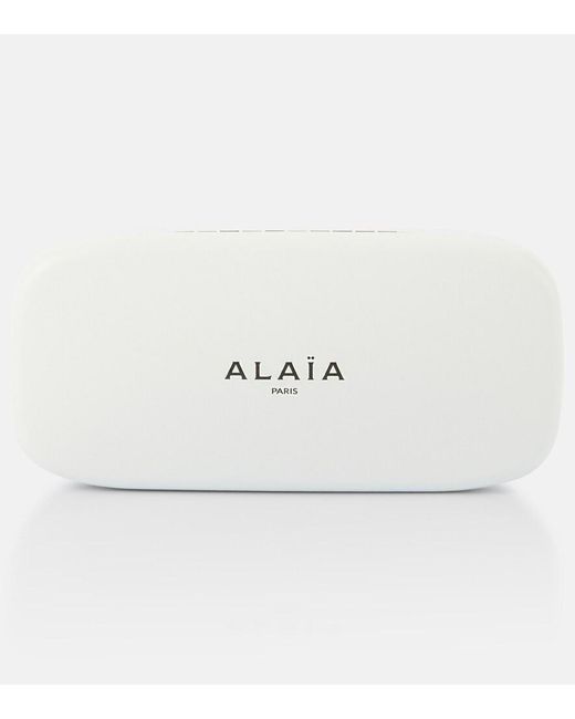Alaïa Black Logo Rectangular Sunglasses