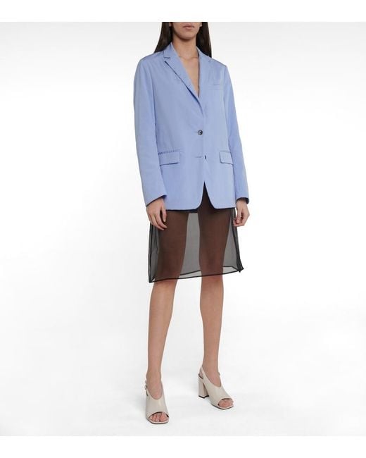 Dries Van Noten Blue Cotton Poplin Blazer