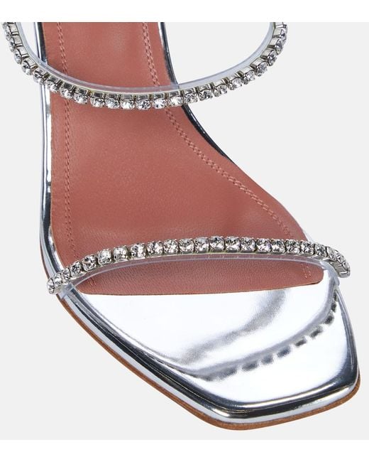 AMINA MUADDI White Gilda Embellished Pvc Sandals