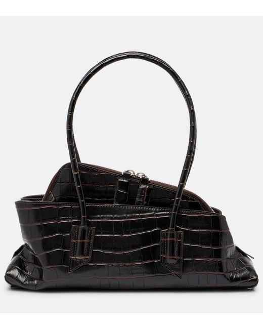 The Attico Black La Passeggiata Small Leather Tote Bag