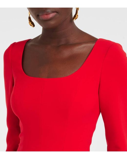Carolina Herrera Red Midikleid Aus Crepe