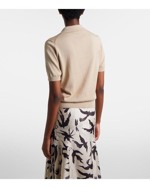 Altuzarra Natural Clay Cropped Cotton And Silk Polo Sweater