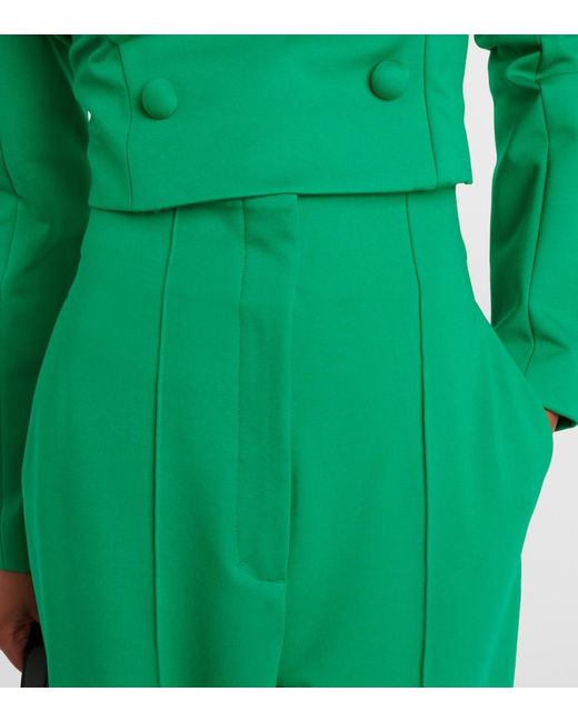Dorothee Schumacher Green High-Rise Wide-Leg Pants