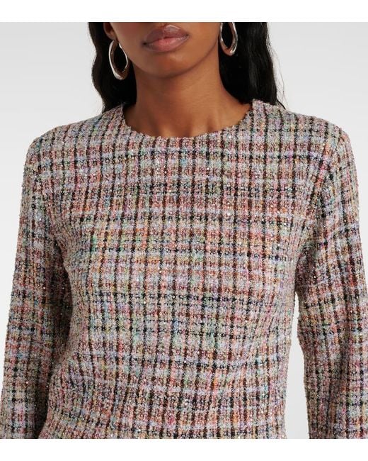 Missoni Multicolor Sequined Checked Boucle Minidress