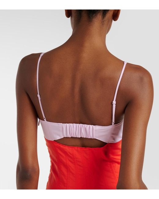 Jonathan Simkhai Red Maddy Cotton-Blend Poplin Midi Dress