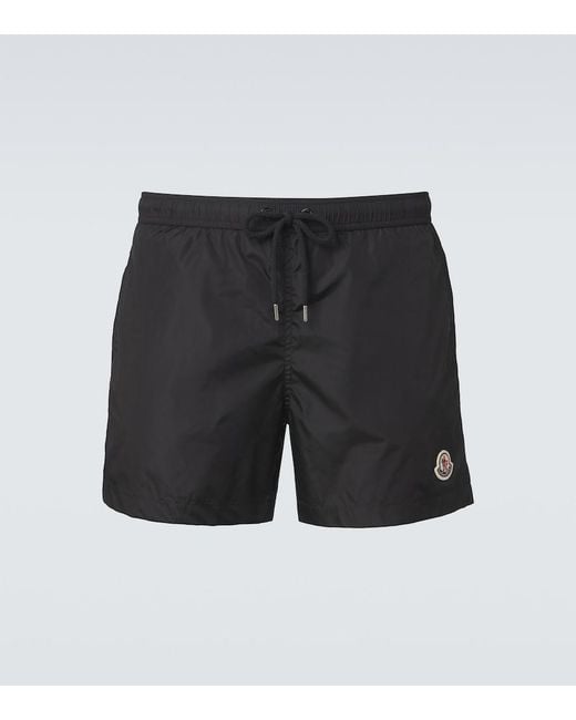 Moncler Black Logo Swim Trunks for men