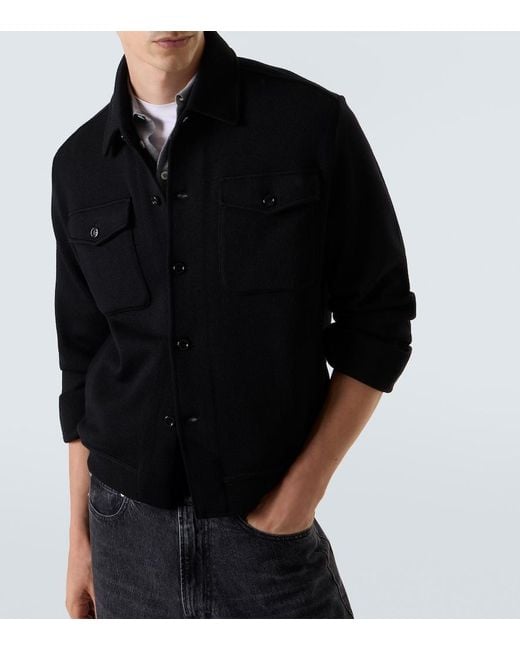 Lardini Black Virgin Wool Overshirt for men