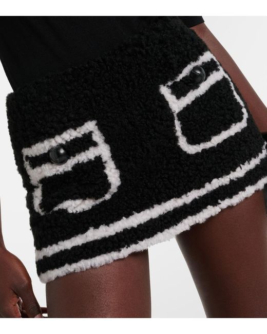 Blancha Black Shearling Miniskirt