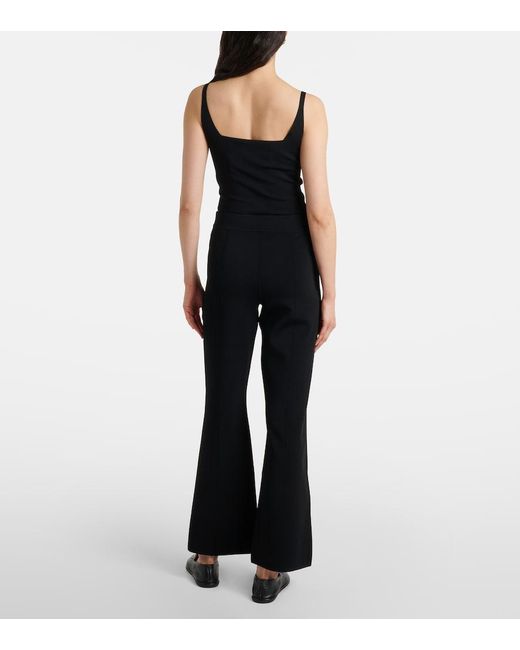 Joseph Blue Knitted Mid-Rise Flared Pants