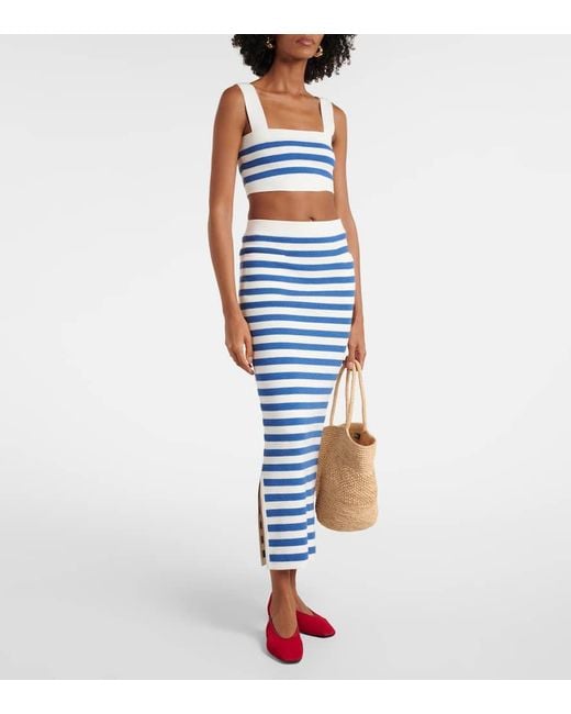 Posse Blue Ari Striped Crop Top