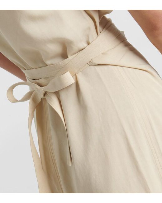 Totême Natural Tie-Detail Midi Dress