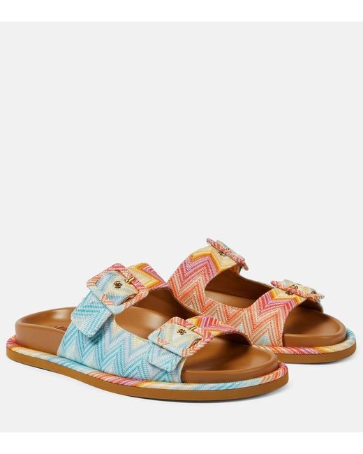 Missoni Clea Zigzag Sandals in Brown Lyst