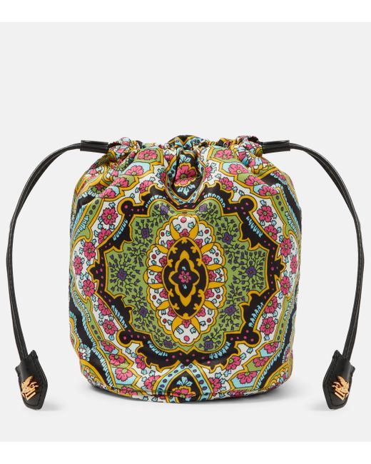 Etro Multicolor Small Leather-trimmed Printed Clutch