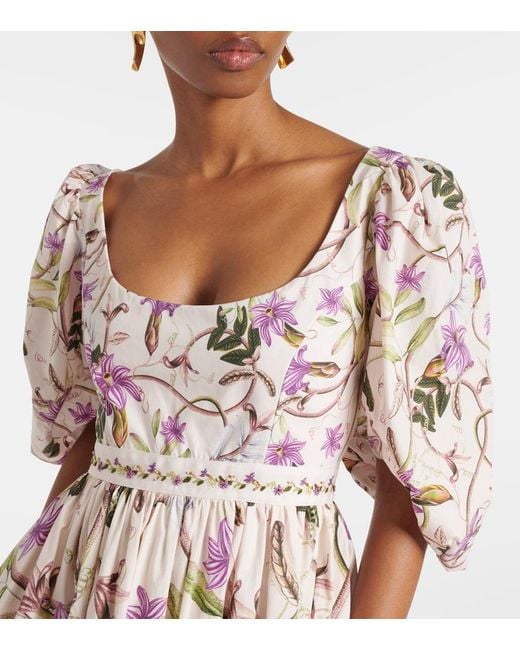 Agua Bendita Pink Viviane Floral Cotton Maxi Dress