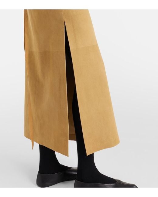 The Row Natural Danas Suede Wrap Skirt