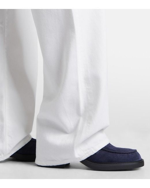 Tod's Blue Suede Loafer Pumps