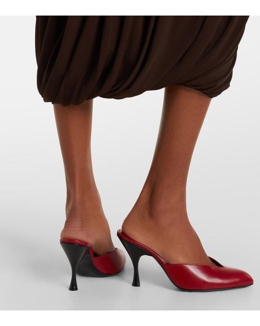 Herbert Levine Red Sitting Pretty Leather Mules