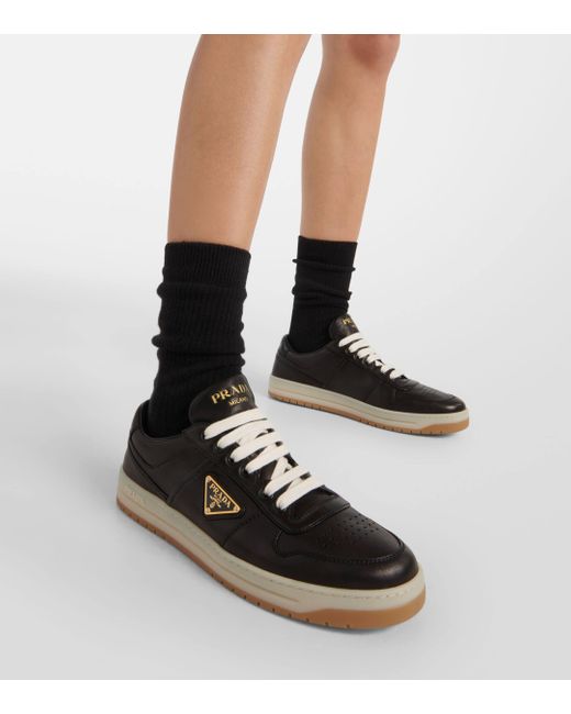 Prada Black Downtown Leather Low-top Sneakers