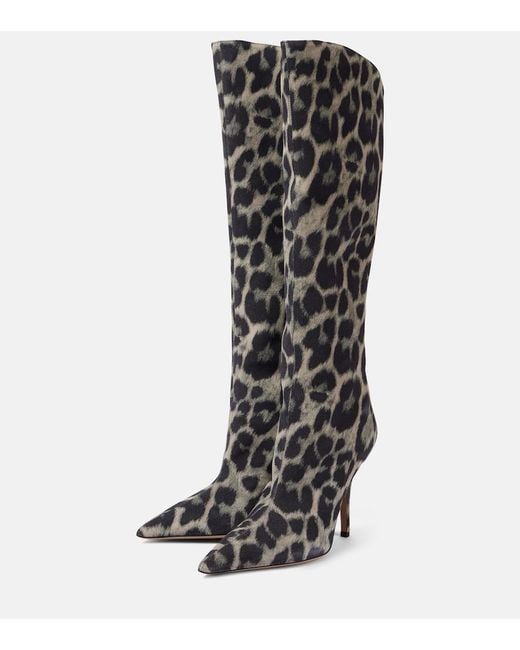 Paris Texas Black Jessica 105 Calf Hair Knee-High Boots