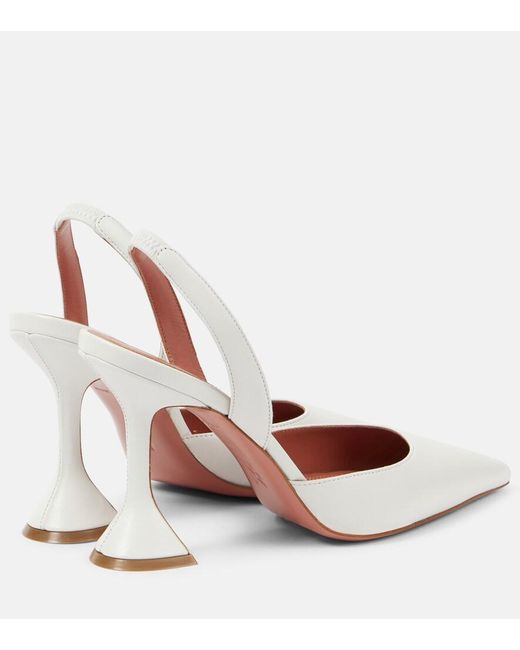AMINA MUADDI Pink Holli 95 Leather Slingback Pumps