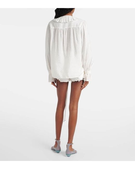 Chloé White Ruffled Blouse