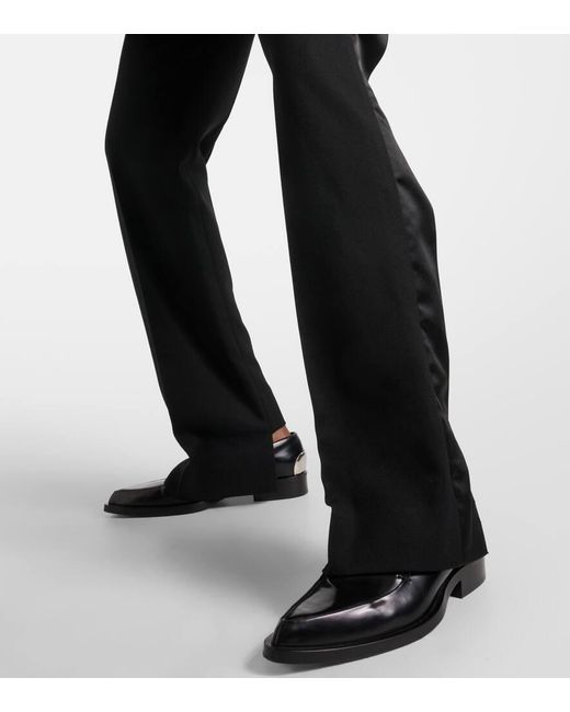Victoria Beckham Black High-rise Wool-blend Straight Pants