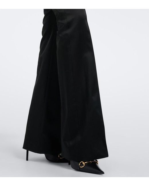 Gucci Black Satin Flared Pants