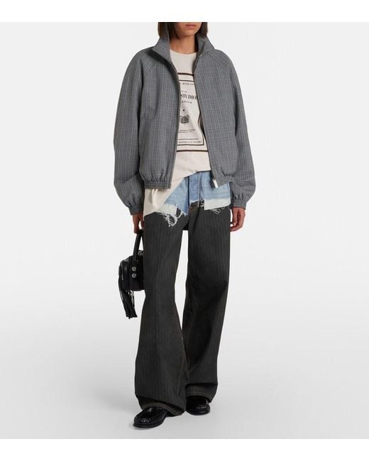 Acne Gray Checked Technical Jacket