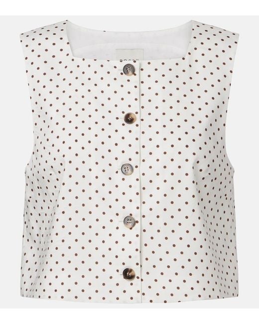 Posse White Rio Polka-Dot Crop Top
