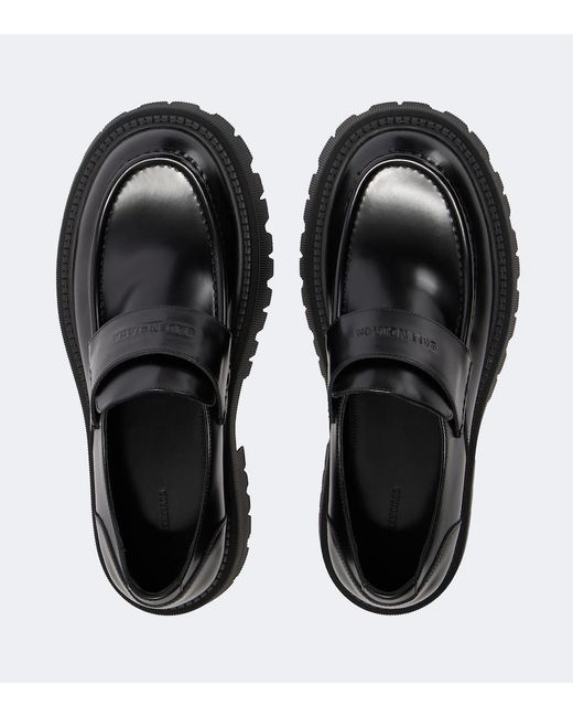 Balenciaga Black Tractor Leather Loafers for men