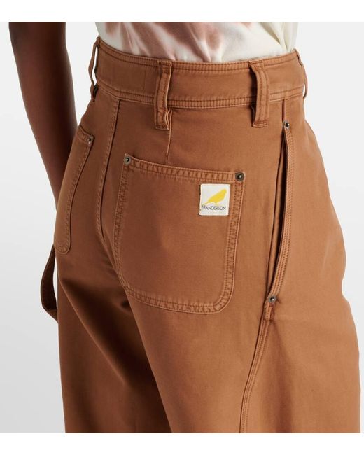 J.W. Anderson Brown Weite Hose Twisted Seam Aus Baumwolle