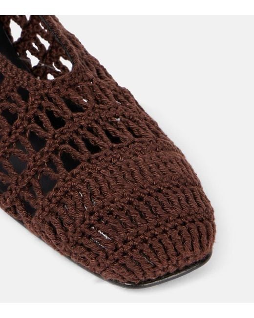 Magda Butrym Brown Crochet Ballet Flats