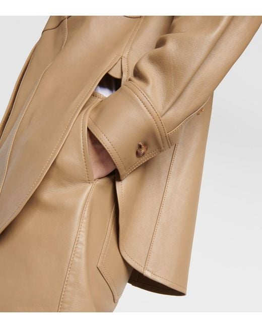 Totême Brown Leather Shirt