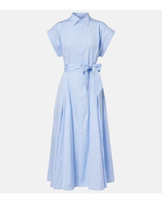 Polo Ralph Lauren Blue Bengal Stripe Cotton Shirt Dress