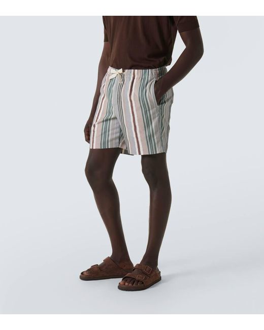 Shorts Alex in cotone a righe di Orlebar Brown in White da Uomo