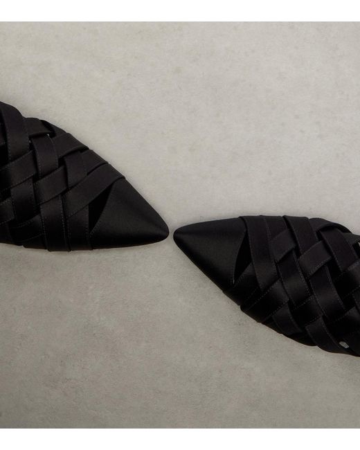 Loro Piana Black Silene Satin Sandals