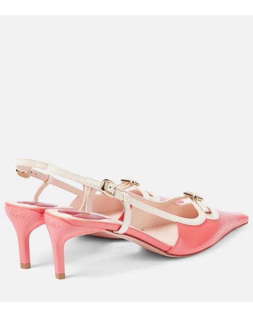 Roger Vivier Pink Viv' Canard Leather Slingback Pumps