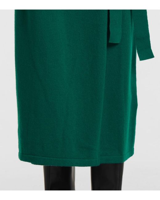 Diane von Furstenberg Green Astrid Wool And Cashmere Wrap Dress