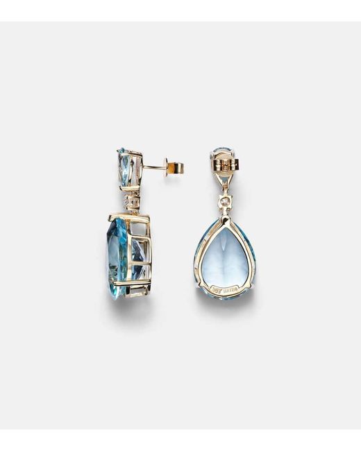 Mateo Blue Ohrringe Sophia Aus 14Kt Gelbgold Mit Diamanten Und Topas