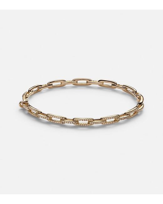 David Yurman Metallic Stax Chain Link 18Kt Bracelet With Diamonds