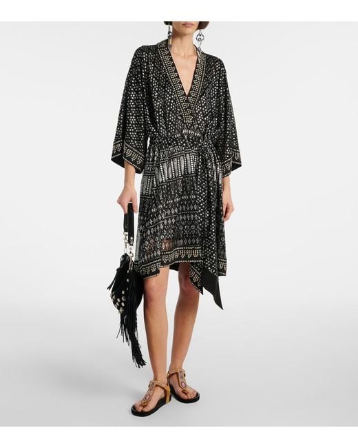 Isabel Marant Black Nawel Embellished Lame Minidress