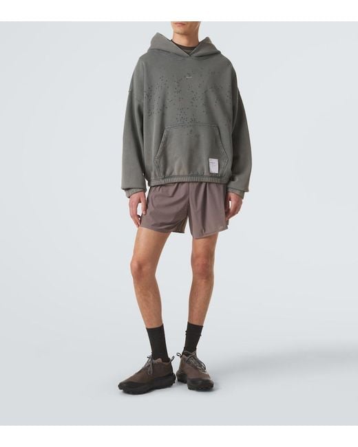 Satisfy Gray Mothtech Cotton Hoodie for men