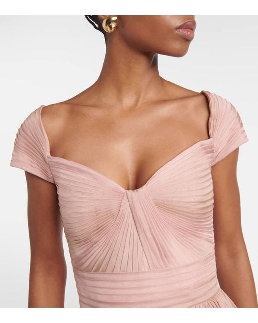 Elie Saab Pink Robe Aus Seidenchiffon