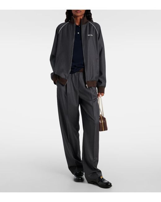 Pantaloni Gessati di Miu Miu in Gray