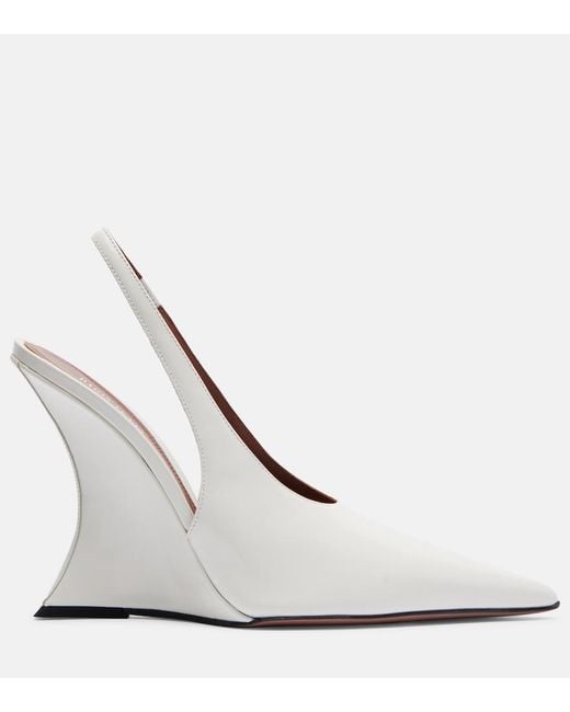 Paris Texas White Nina 105 Patent Leather Slingback Pumps