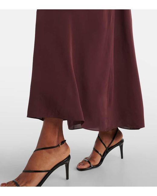 Adriana Degreas Purple Satin Maxi Dress