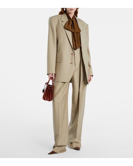 Saint Laurent Natural Wool And Silk Blazer