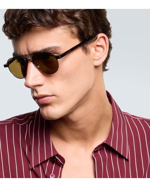 Saint Laurent Brown Sl 843 Aviator Sunglasses for men